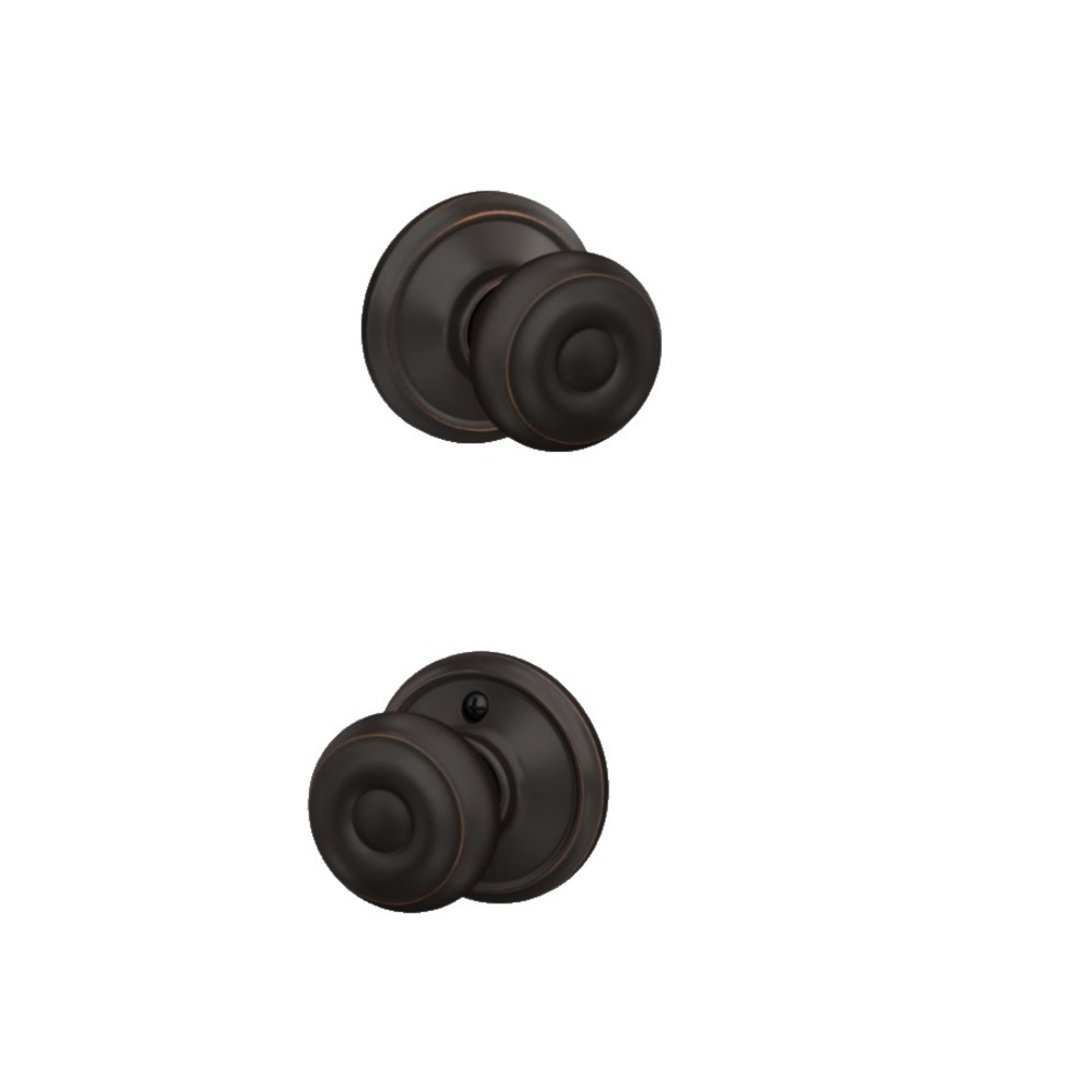 Schlage Georgian Door Knob Hall & Closet Aged Bronze (Keyless Non Locking)